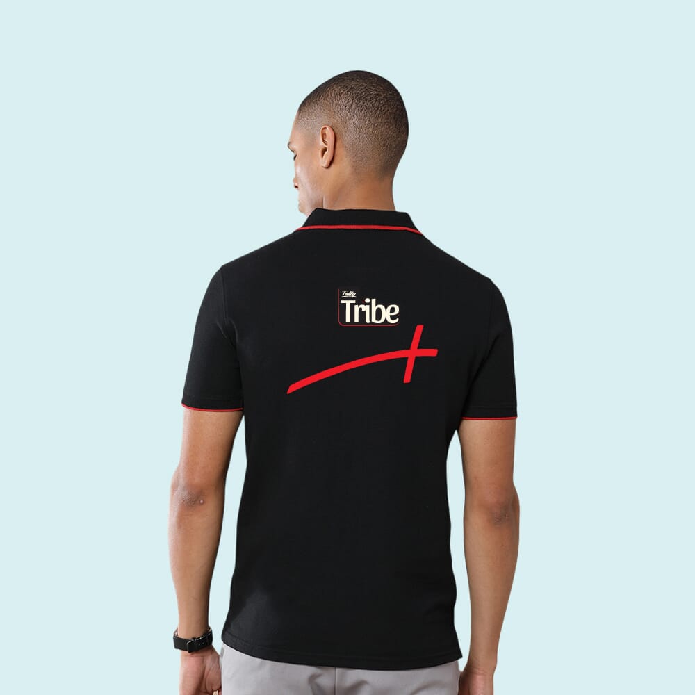 Greys&Blues Jacq Polo T-Shirt-Black with Red